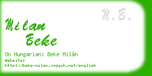 milan beke business card